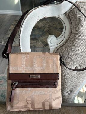 Etienne Aigner Beige Crossbody with Brown Trim